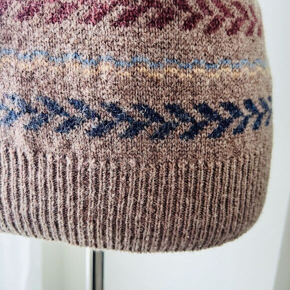 Vintage Jantzen Brown Striped Wool Blend Stretchy Sweater Vest Made in USA Large - Picture 3 of 6
